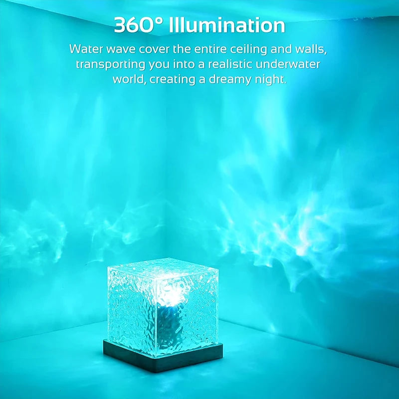 Ocean Wave Crystal Lamp | 16-Color Ambient Projector Light